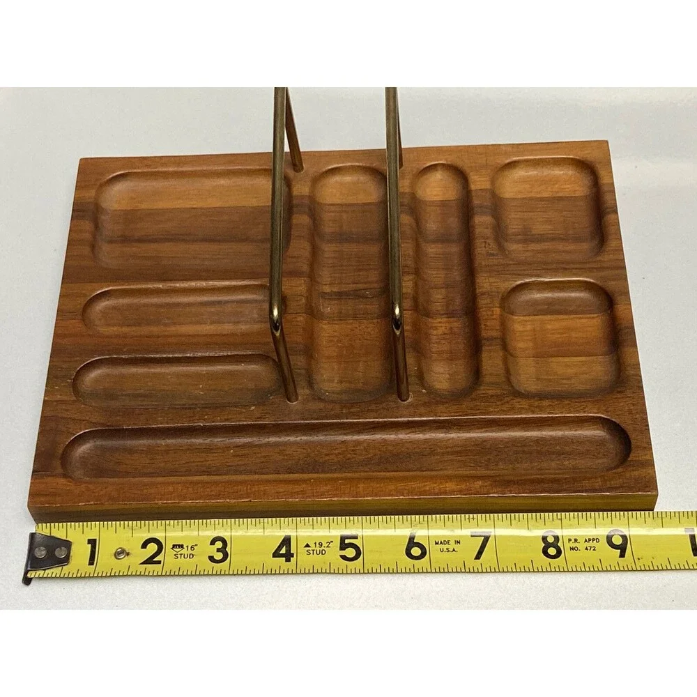 Vintage A Distinguished Gift Wooden Men’s Cuff Links Jewelry Valet Station Mint